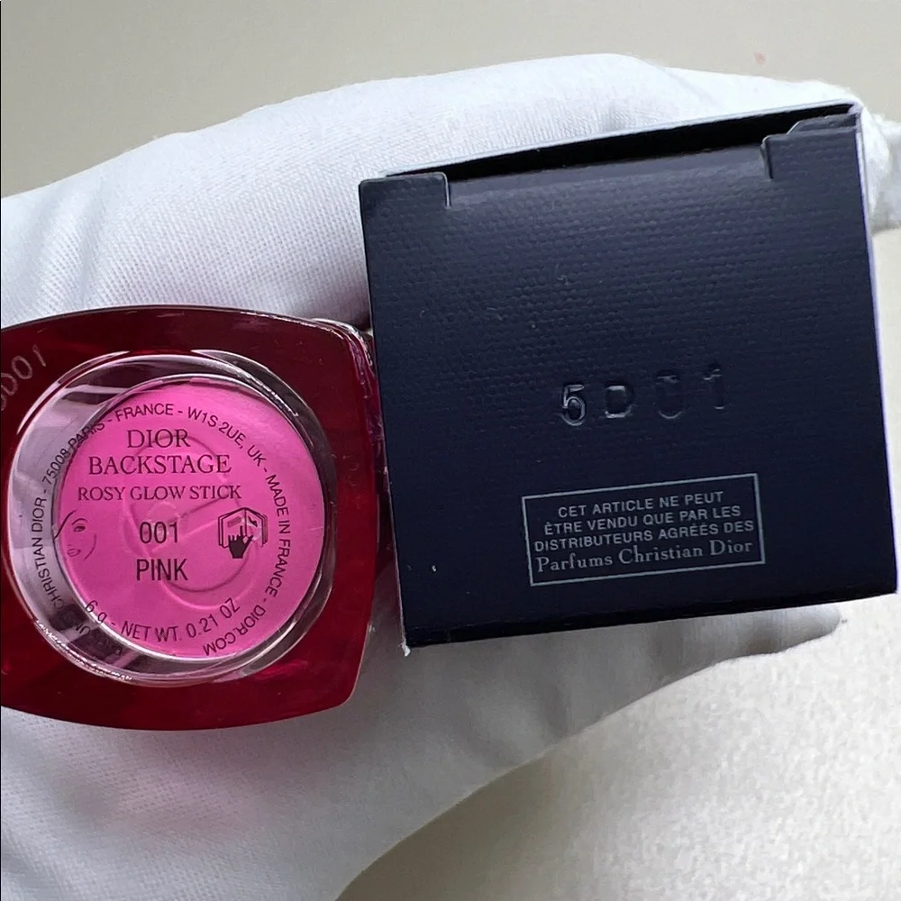 Dior Backstage Rosy Glow Blush Stick Reviving pH-Activated 001 Pink With Box